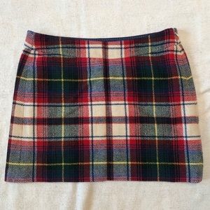 Plaid J. crew Mini Skirt